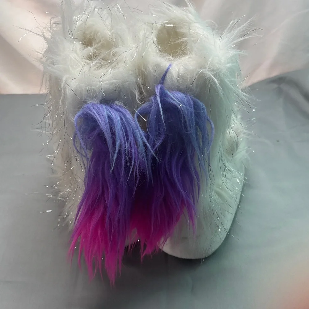 Unicorn Tie-Dye Nightgown with White Fuzzy Unicorn 🦄 Slippers
